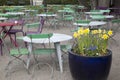 Cafe Table and Chairs; KingÃ¢â¬â¢s Garden - Kungstradgarden Stockholm Royalty Free Stock Photo